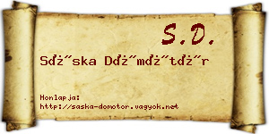 Sáska Dömötör névjegykártya